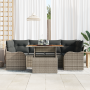 Conjunto de Sofás de Jardín de 7 Piezas con Cojines Gris Ratán Poliéster Acacia von , Outdoor-Sofas - Ref: Foro24-3349411, Pr...