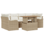 Juego de Sofá de Jardín de 7 Piezas con Cojines Beige Ratán de Poli Acacia von , Outdoor-Sofas - Ref: Foro24-3349413, Preis: ...