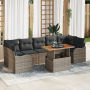 Juego de Sofá de Jardín de 8 Piezas con Cojines Gris Ratán Poliéster Acacia by , Outdoor sofas - Ref: Foro24-3349425, Price: ...
