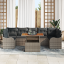 Juego de Sofá de Jardín de 8 Piezas con Cojines Gris Ratán Poliéster Acacia by , Outdoor sofas - Ref: Foro24-3349425, Price: ...