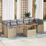 Juego de Sofá de Jardín de 8 Piezas con Cojines Beige Ratán de Polietileno Acacia | Foro24.es | Tu tienda online para hogar, jardín y más Foro24.es