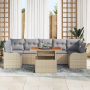 Juego de Sofá de Jardín de 8 Piezas con Cojines Beige Ratán de Polietileno Acacia | Foro24.es | Tu tienda online para hogar, jardín y más Foro24.es