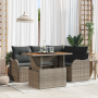 Conjunto de Sofás de Jardín de 5 Piezas con Cojines Grises, Ratán Poliacacia von , Outdoor-Sofas - Ref: Foro24-3349453, Preis...