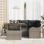 Conjunto de Sofás de Jardín de 5 Piezas con Cojines Grises, Ratán Poliacacia von , Outdoor-Sofas - Ref: Foro24-3349453, Preis...