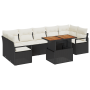 Juego de Sofá de Jardín de 8 Piezas con Almohadones Negro Ratán Poliéster by , Outdoor sofas - Ref: Foro24-3349676, Price: 52...