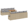 Juego de Sofá de Jardín de 9 Piezas con Cojines Ratán Poliéster Beige Acacia | Foro24.es | Tu tienda online para hogar, jardín y más Foro24.es