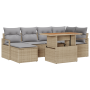 Conjunto de Sofá de Jardín de 7 Piezas con Cojines Beige de Ratan Poliéster de , Sofás de exterior - Ref: Foro24-3349734, Pre...