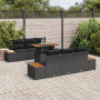 Conjunto de Comedor de Jardín de 7 Piezas con Cojines Negro Ratán Polietileno Acacia | Foro24.es | Tu tienda online para hogar, jardín y más Foro24.es