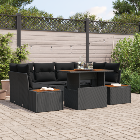 Set de Comedor de Jardín de 7 Piezas con Cojines