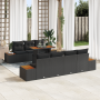Juego de Comedor de Jardín de 8 Piezas con Cojines Negro Poliratán Acacia | Foro24.es | Tu tienda online para hogar, jardín y más Foro24.es