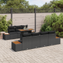 Juego de Comedor de Jardín de 8 Piezas con Cojines Negro Poliratán Acacia | Foro24.es | Tu tienda online para hogar, jardín y más Foro24.es