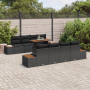 Juego de Comedor de Jardín de 9 Piezas con Cojines Negro Ratán Poliéster Acacia | Foro24.es | Tu tienda online para hogar, jardín y más Foro24.es