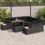 Juego de Comedor de Jardín de 9 Piezas con Cojines Negro Poly Rattan Acacia von , Outdoor-Sofas - Ref: Foro24-3350055, Preis:...