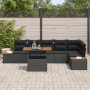 Conjunto de 7 Piezas para Jardín con Cojines Ratán Polímero Negro | Foro24.es | Tu tienda online para hogar, jardín y más Foro24.es