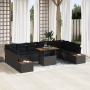 Juego de Comedor para Jardín de 11 Piezas con Cojines Negro Poliratán Acacia by , Outdoor sofas - Ref: Foro24-3350105, Price:...
