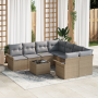 Juego de Sofá de Jardín de 9 Piezas con Cojines Beige Poli Rattan | Foro24.es | Tu tienda online para hogar, jardín y más Foro24.es