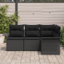 Juego de Sofás de Jardín de 4 Piezas con Cojines Ratán Poli Negro by , Outdoor sofas - Ref: Foro24-3354012, Price: 317,63 €, ...