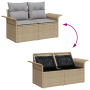 Conjunto de Sofá de Jardín de 5 Piezas con Cojines Beige de Ratán | Foro24.es | Tu tienda online para hogar, jardín y más Foro24.es