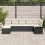 Juego de Sofá de Jardín de 7 Piezas con Cojines Ratán Poliéster Negro von , Outdoor-Sofas - Ref: Foro24-3354116, Preis: 445,9...