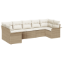 Juego de Sofá de Jardín de 7 Piezas con Cojines Beige Ratán Poli by , Outdoor sofas - Ref: Foro24-3354180, Price: 501,65 €, D...