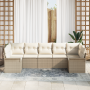 Juego de Sofá de Jardín de 7 Piezas con Cojines Beige Ratán Poli by , Outdoor sofas - Ref: Foro24-3354180, Price: 501,65 €, D...