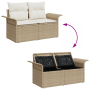 Juego de Sofá de Jardín de 7 Piezas con Cojines Beige Ratán Poli by , Outdoor sofas - Ref: Foro24-3354180, Price: 501,65 €, D...