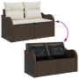 Conjunto de Sofá de Jardín de 3 Piezas con Cojines de Ratán Sintético Marrón by , Outdoor sofas - Ref: Foro24-3354227, Price:...