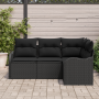 Juego de Sofás de Jardín de 4 Piezas con Cojines de Ratán de Poliéster Negro von , Outdoor-Sofas - Ref: Foro24-3354352, Preis...