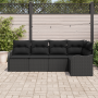 Conjunto de Sofá de Jardín de 5 Piezas con Cojines Ratán Poliéster Negro | Foro24.es | Tu tienda online para hogar, jardín y más Foro24.es