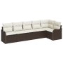 Juego de sofá de jardín de 6 piezas con cojines Ratán Poliéster Marrón by , Outdoor sofas - Ref: Foro24-3354387, Price: 435,6...
