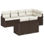 Juego de Sofá de Jardín de 7 Piezas con Cojines Marrón de Polirratán by , Outdoor sofas - Ref: Foro24-3354407, Price: 574,80 ...