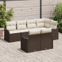 Juego de Sofá de Jardín de 7 Piezas con Cojines Marrón de Polirratán by , Outdoor sofas - Ref: Foro24-3354407, Price: 574,80 ...