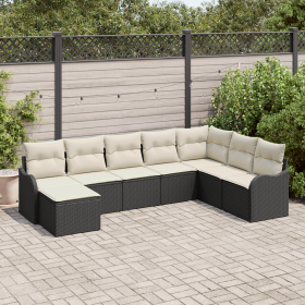 Juego de sofá de jardín de 8 piezas con cojines de poliratán negro von , Outdoor-Sofas - Ref: Foro24-3354486, Preis: 500,93 €...