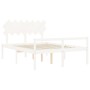 Seniorenbett Massivholz Kopfteil weiß 140x200 cm von vidaXL, Betten und Lattenroste - Ref: Foro24-3195547, Preis: 178,77 €, R...