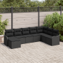 Juego de Sofás de Jardín de 8 Piezas con Cojines Ratán Poliéster Negro by , Outdoor sofas - Ref: Foro24-3354492, Price: 526,6...