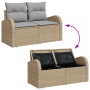 Conjunto de Sofá de Jardín de 6 Piezas con Cojines Ratán Poliéster Beige | Foro24.es | Tu tienda online para hogar, jardín y más Foro24.es