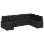 Juego de Sofá de Jardín de 8 Piezas con Cojines Negros de Poliratán by , Outdoor sofas - Ref: Foro24-3354832, Price: 525,21 €...