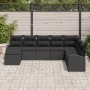 Juego de Sofá de Jardín de 8 Piezas con Cojines Negros de Poliratán by , Outdoor sofas - Ref: Foro24-3354832, Price: 525,21 €...