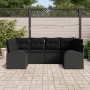 Juego de Sofás de Jardín de 6 Piezas con Cojines Ratán Negros by , Outdoor sofas - Ref: Foro24-3354852, Price: 459,41 €, Disc...
