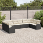 Juego de Sofá de Jardín de 10 Piezas con Cojines Negro Poliratán by , Outdoor sofas - Ref: Foro24-3354886, Price: 612,30 €, D...