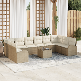 Juego de Sofás de Jardín de 11 Piezas con Cojines Ratán Poliéster Marrón by , Outdoor sofas - Ref: Foro24-3354900, Price: 710...