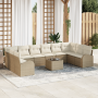 Juego de Sofás de Jardín de 11 Piezas con Cojines Ratán Poliéster Marrón by , Outdoor sofas - Ref: Foro24-3354900, Price: 710...