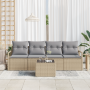 Conjunto de Sofá de Jardín de 5 Piezas con Cojines Beige de Rattan Sintético | Foro24.es | Tu tienda online para hogar, jardín y más Foro24.es