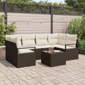 Conjunto de Sofás de Jardín de 7 Piezas con
