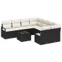 Juego de Sofá de Jardín de 9 Piezas con Cojines Ratán Poliéster Negro von , Outdoor-Sofas - Ref: Foro24-3354986, Preis: 569,1...