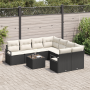 Juego de Sofá de Jardín de 9 Piezas con Cojines Ratán Poliéster Negro von , Outdoor-Sofas - Ref: Foro24-3354986, Preis: 569,1...