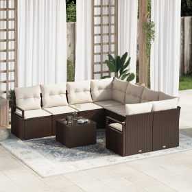 Conjunto de Sofá de Jardín de 9 Piezas con