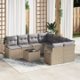 Juego de Sofá de Jardín de 9 Piezas con Cojines Beige de Ratán Polímero | Foro24.es | Tu tienda online para hogar, jardín y más Foro24.es
