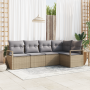 Juego de sofá de jardín de 5 piezas con cojines beige, ratán sintético | Foro24.es | Tu tienda online para hogar, jardín y más Foro24.es