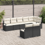 Conjunto de Sofá de Jardín de 8 Piezas con Cojines Negros de Poliratán by , Outdoor sofas - Ref: Foro24-3355096, Price: 559,8...